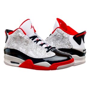 Kid's Jordan Dub Zero Shoes - White / Fire Red / Blackby Nike